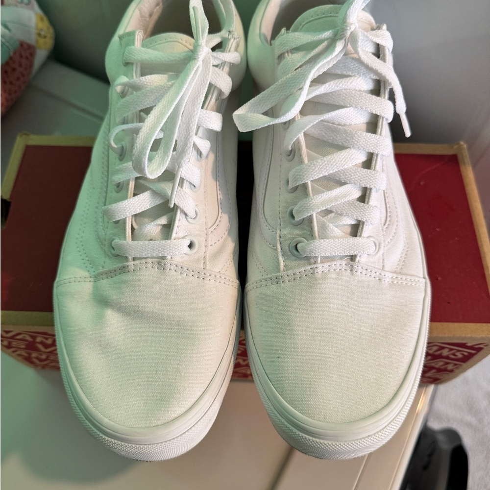 Vans White Canvas Sneakers Casual Style